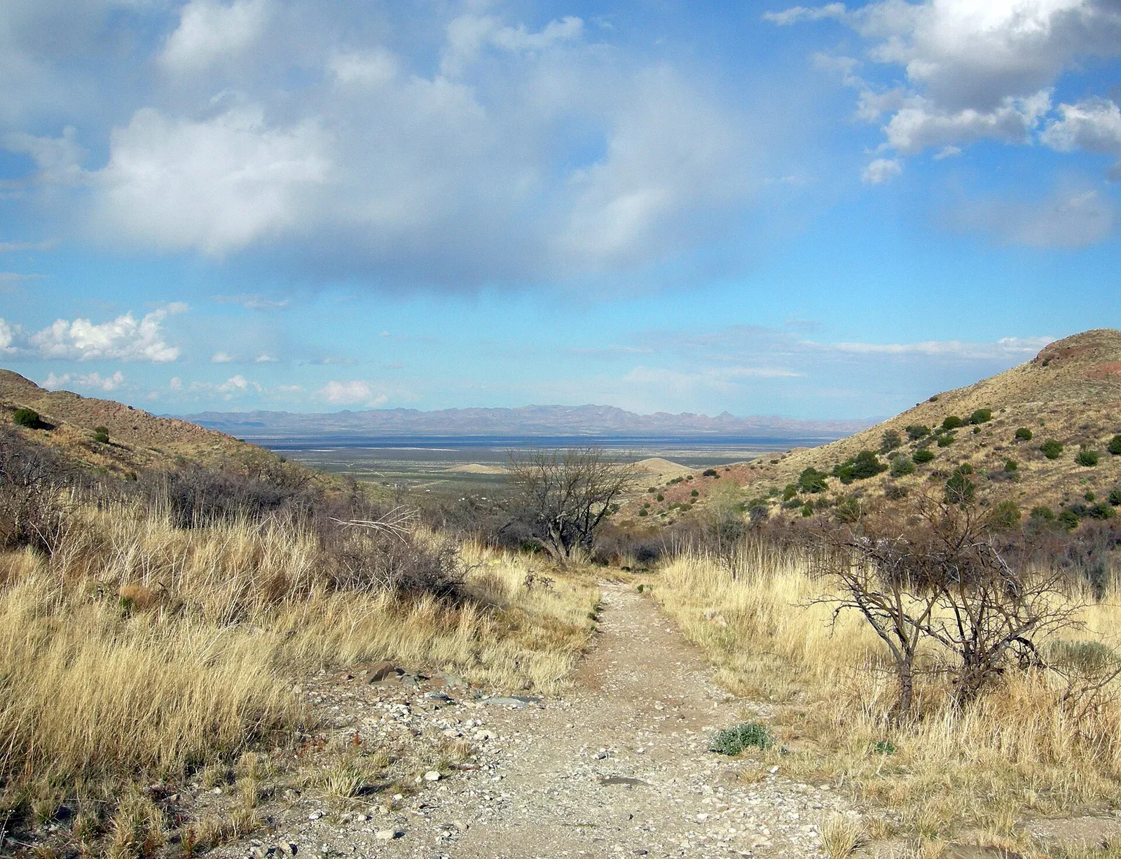 Apache Pass, Arizona, landscape viewed from Fort Bowie facing north, showing the terrain of 19th-century Apache Wars conflict zones.