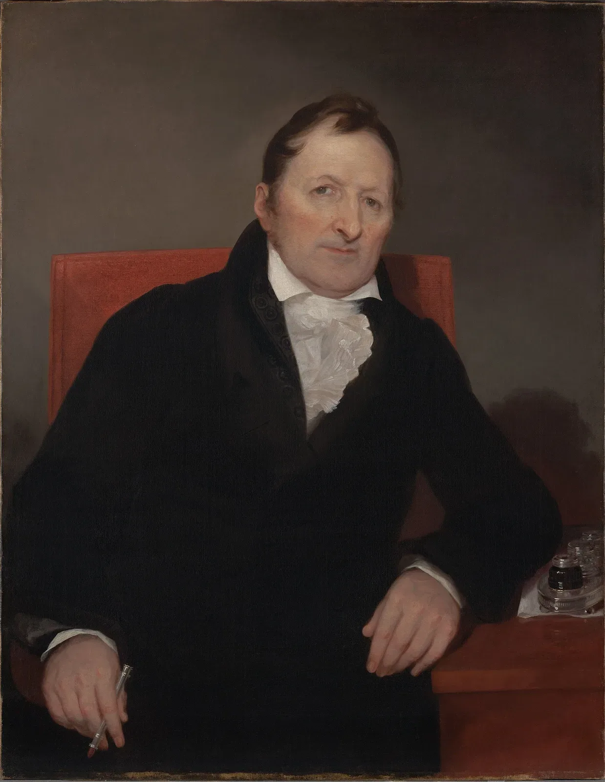 Portrait of Eli Whitney painted by Samuel Finley Breese Morse, showing a middle-aged man in formal early 19th-century attire against a neutral background.
