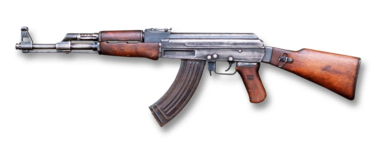 Soviet AK-47 Type 2A rifle, produced 1951-1955, shown in profile view against a plain background