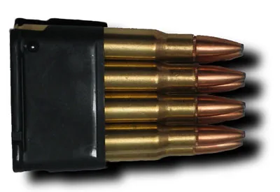 M1 Garand 8-round en bloc clip with .30-06 ammunition
