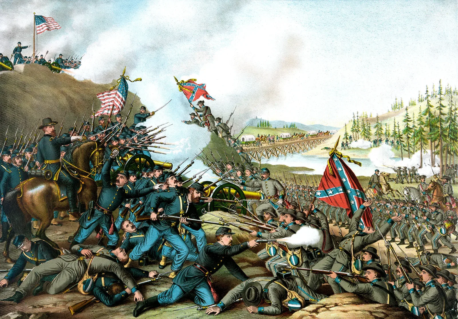 Battle of Franklin, November 30, 1864 — Civil War battle scene showing infantry combat