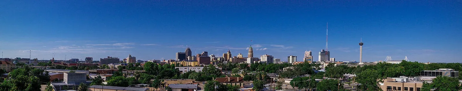 Downtown San Antonio skyline panorama showing the city's urban center and distinctive architecture