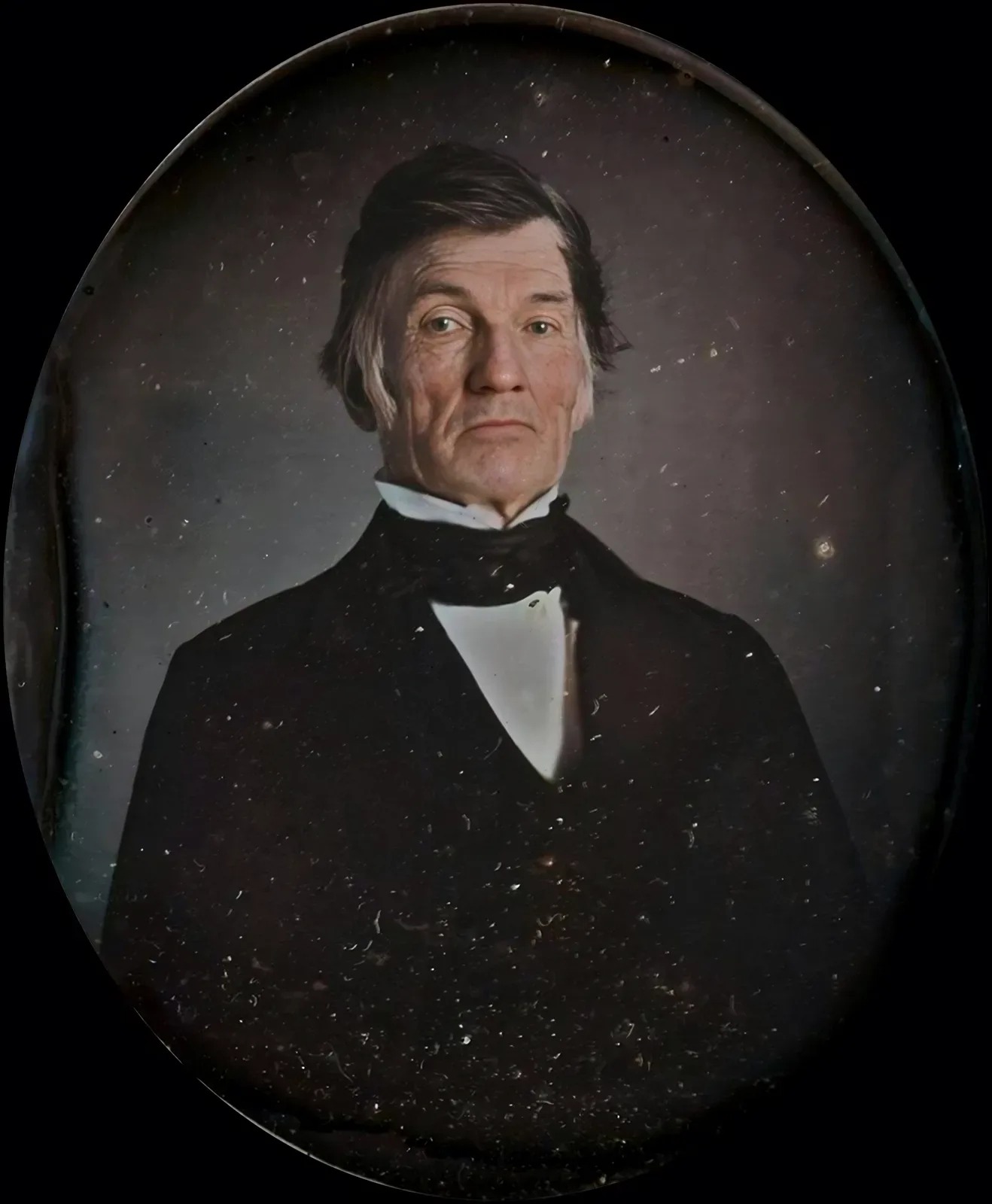 Portrait of Eliphalet Remington, founder of Remington Arms Company, circa 1845, shown as an older man in formal 19th-century attire.