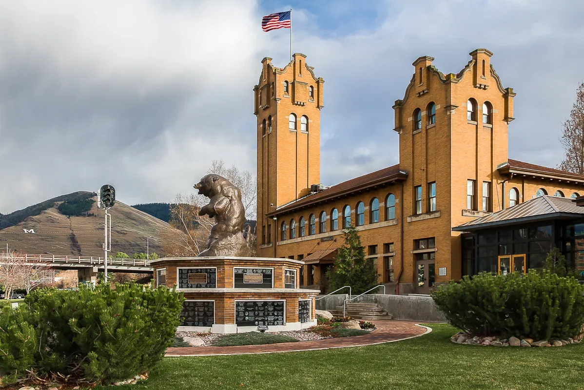 The Boone and Crockett Club headquarters building in Missoula, Montana, a brick structure representing a wildlife conservation organization based in the city.