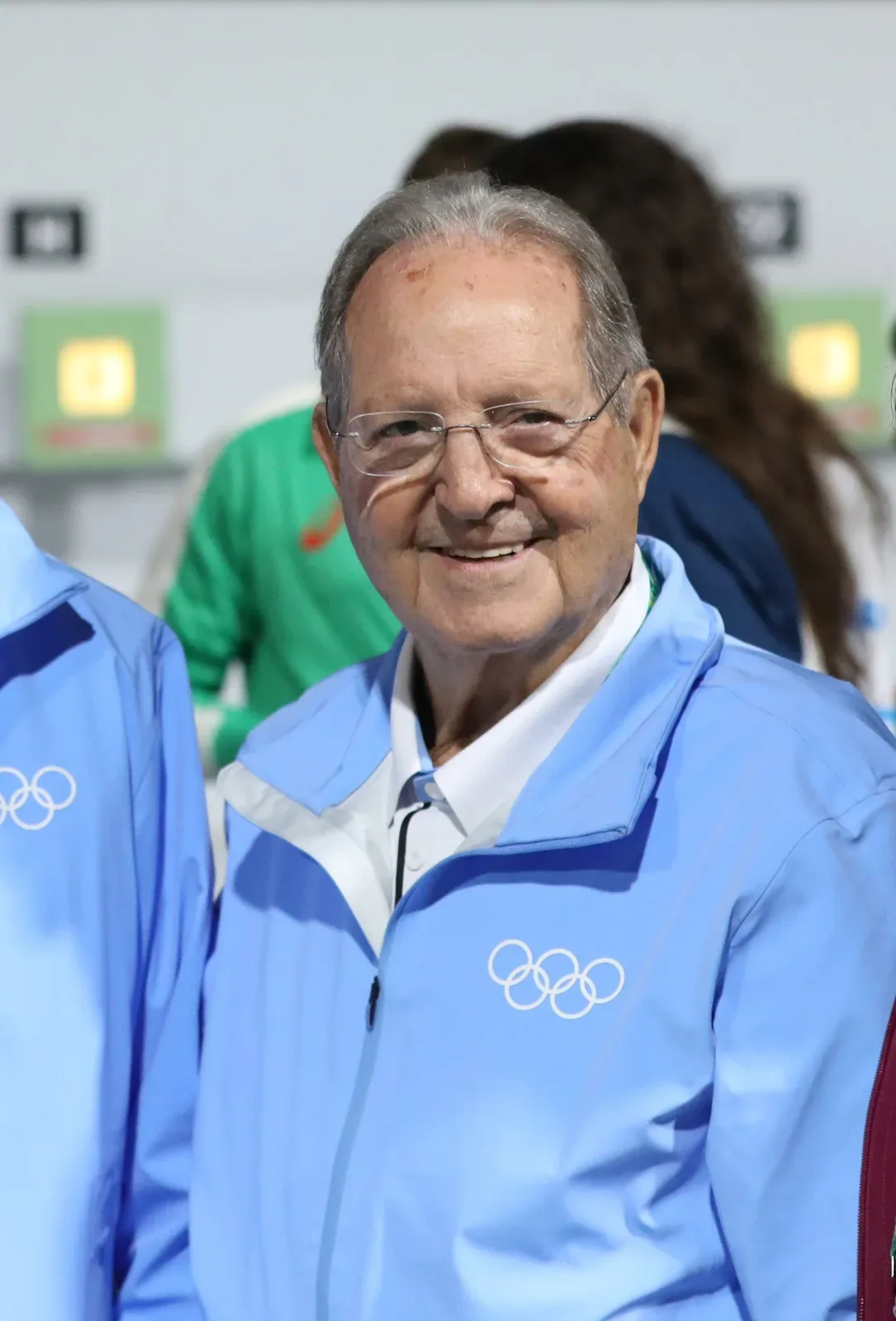 Youth competitor in shooting position at the 2018 Summer Youth Olympics, competing in 10m air pistol event in Buenos Aires