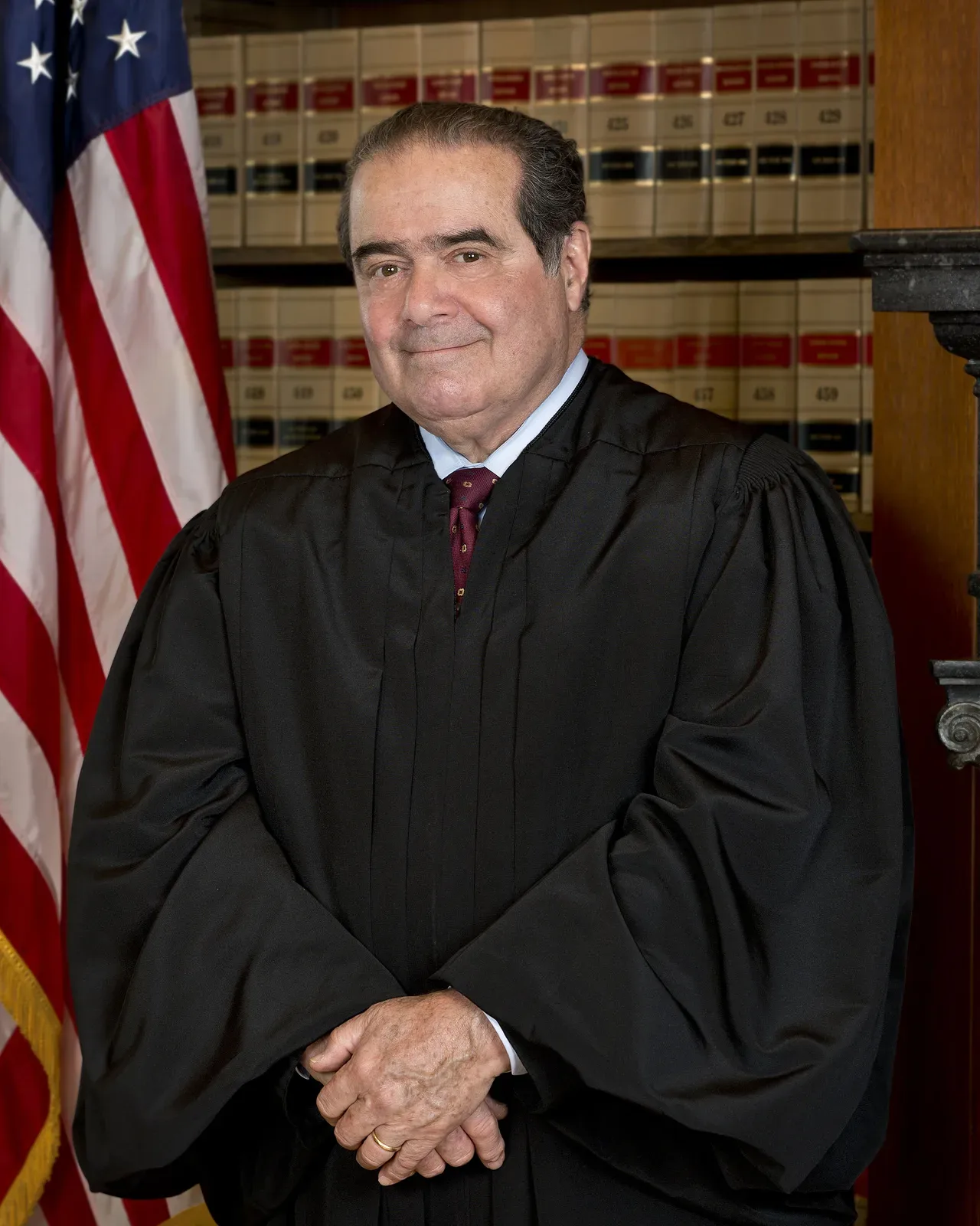 Official Supreme Court portrait of Associate Justice Antonin Scalia in black robes